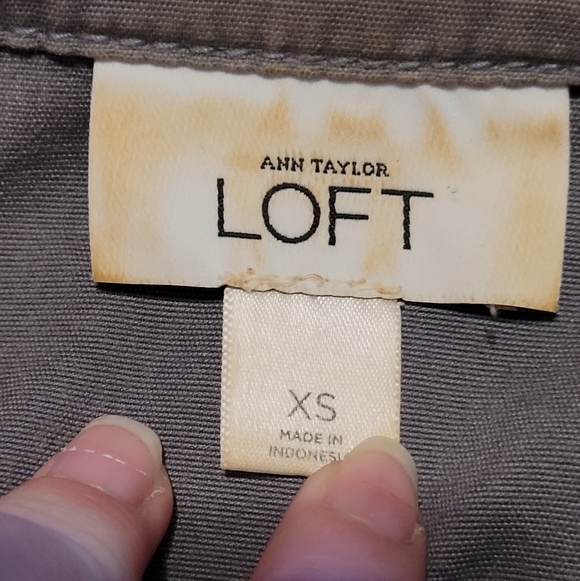 Ann Taylor LOFT Vintage Gray Puff Sleeve Tailored Pocketed Jacket Size XS - Picture 9 of 11